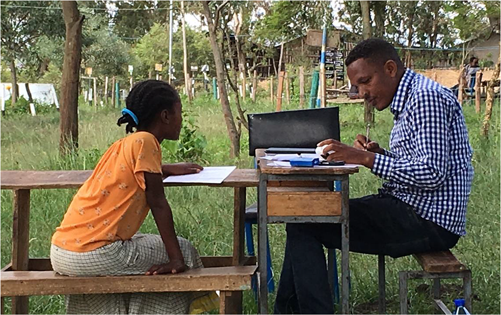 Student and teacher in Ethiopia